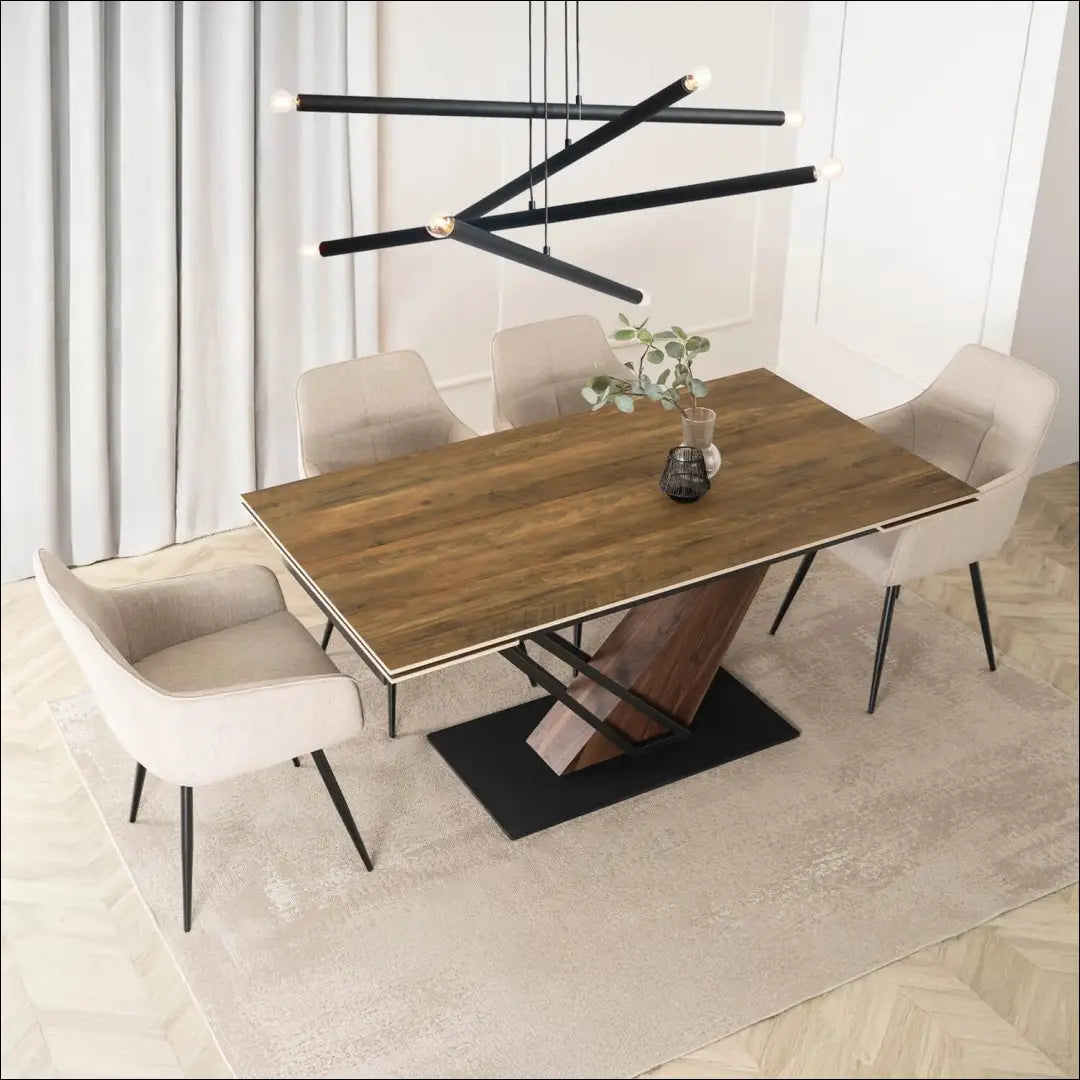 Prailginamas stalas su keraminiu stalviršiu juodos spalvos 160-220 cm TE719 - €592 Save 15% __label:Pristatymas 5-14