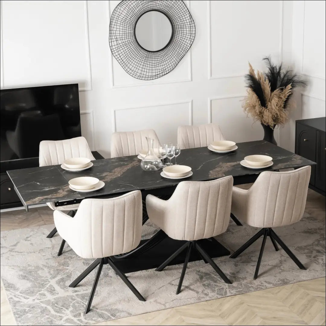 Prailginamas stalas su keraminiu stalviršiu juodos spalvos 160-240 cm TE799 - €668 Save 15% __label:Pristatymas 5-14