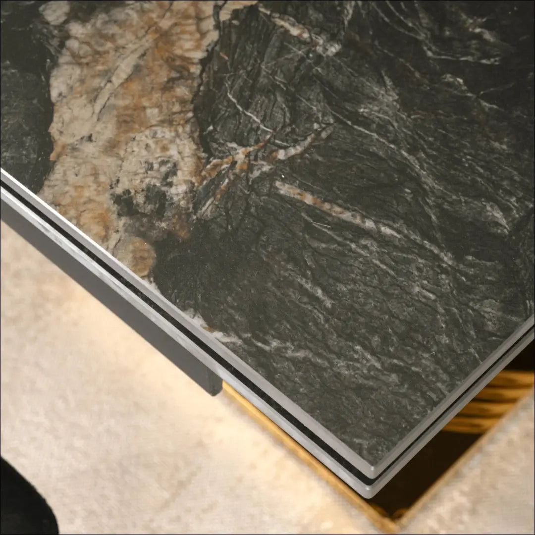 Prailginamas stalas su keraminiu stalviršiu juodos spalvos / auksinės 160-240 cm TE824 - €729 Save 15%
