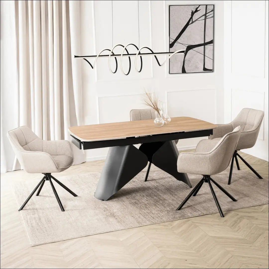 Prailginamas stalas su keraminiu stalviršiu juodos spalvos / ąžuolo 160-240 cm TE984 - €525 Save 15%