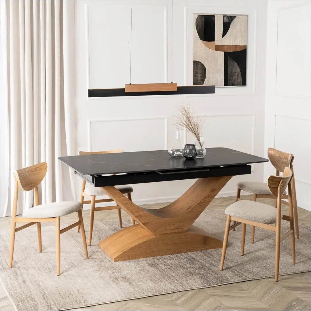 Prailginamas stalas su keraminiu stalviršiu juodos spalvos / ąžuolo 160-200 cm TE935 - €384 Save 15%