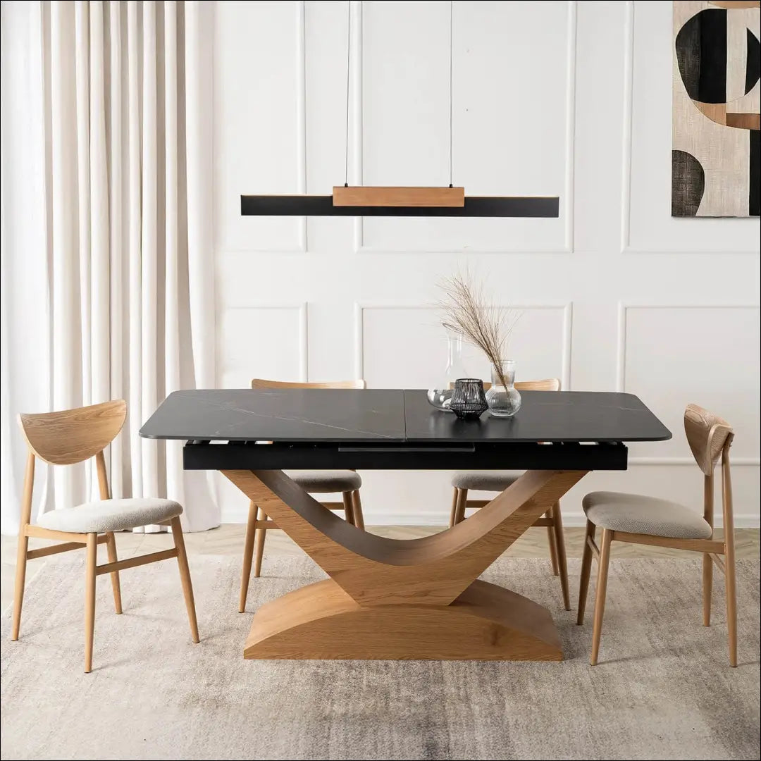 Prailginamas stalas su keraminiu stalviršiu juodos spalvos / ąžuolo 160-200 cm TE935 - €384 Save 15%