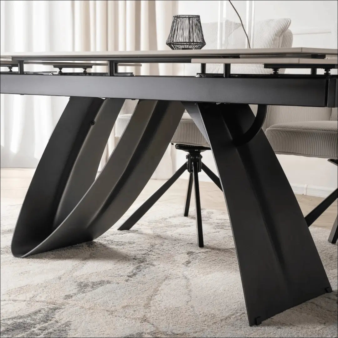 Prailginamas stalas su keraminiu stalviršiu juodos spalvos / baltos 160-220 cm TE1056 - €446 Save 15%