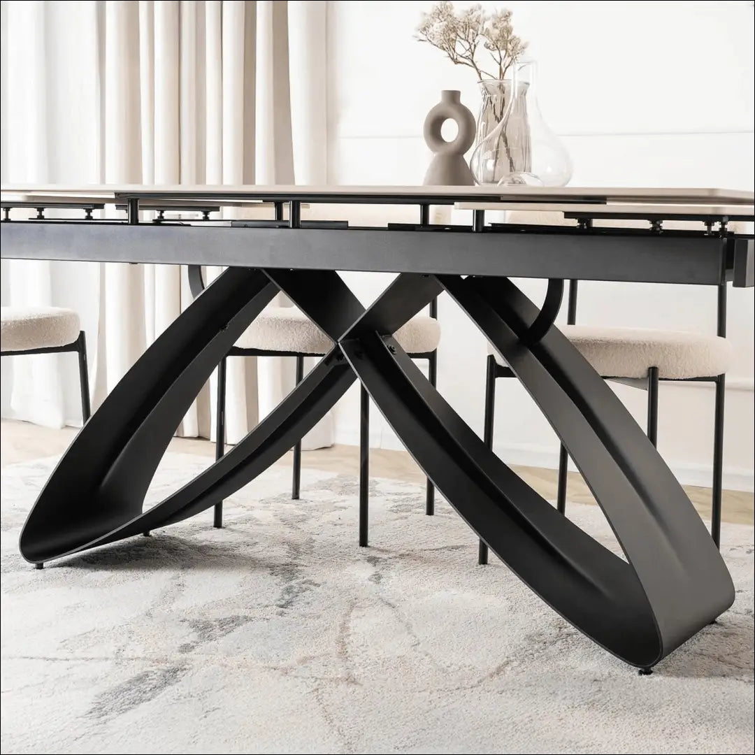 Prailginamas stalas su keraminiu stalviršiu juodos spalvos / baltos 160-240 cm TE725 - €491 Save 15%