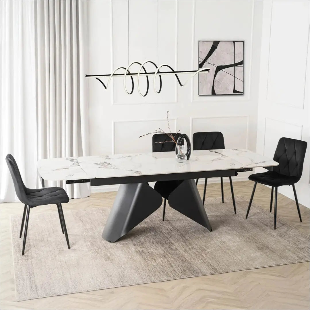 Prailginamas stalas su keraminiu stalviršiu juodos spalvos / baltos 160-240 cm TE983 - €525 Save 15%