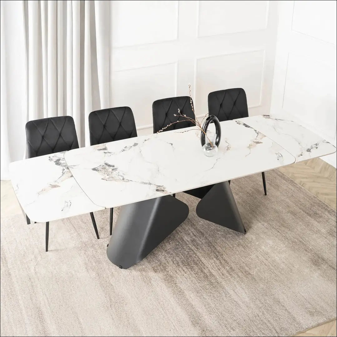 Prailginamas stalas su keraminiu stalviršiu juodos spalvos / baltos 160-240 cm TE983 - €525 Save 15%