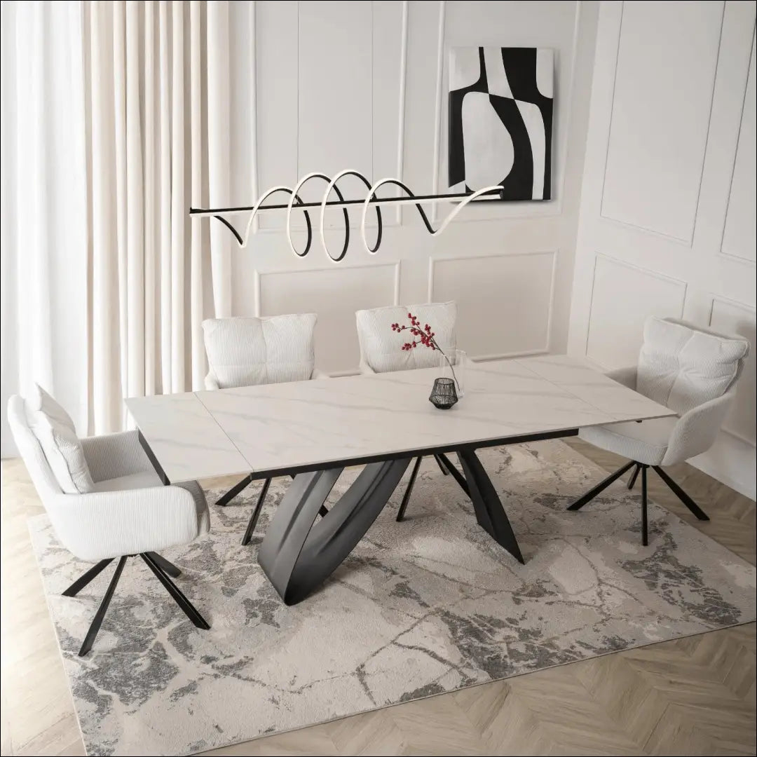 Prailginamas stalas su keraminiu stalviršiu juodos spalvos / baltos 160-220 cm TE1056 - €446 Save 15%