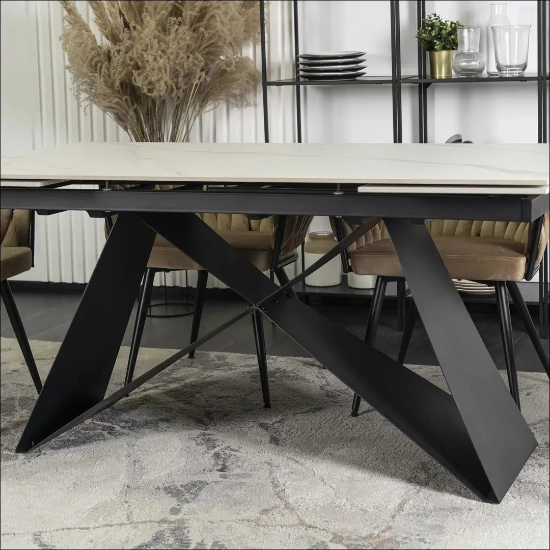 Prailginamas stalas su keraminiu stalviršiu juodos spalvos / baltos 160-240 cm TE232 - €443 Save 15%
