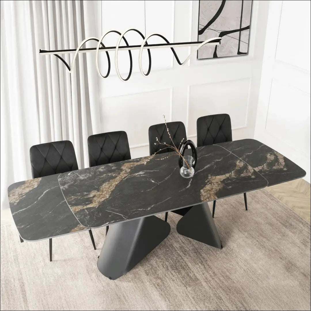 Prailginamas stalas su keraminiu stalviršiu juodos spalvos / marmuro 160-240 cm TE982 - €547 Save 15%