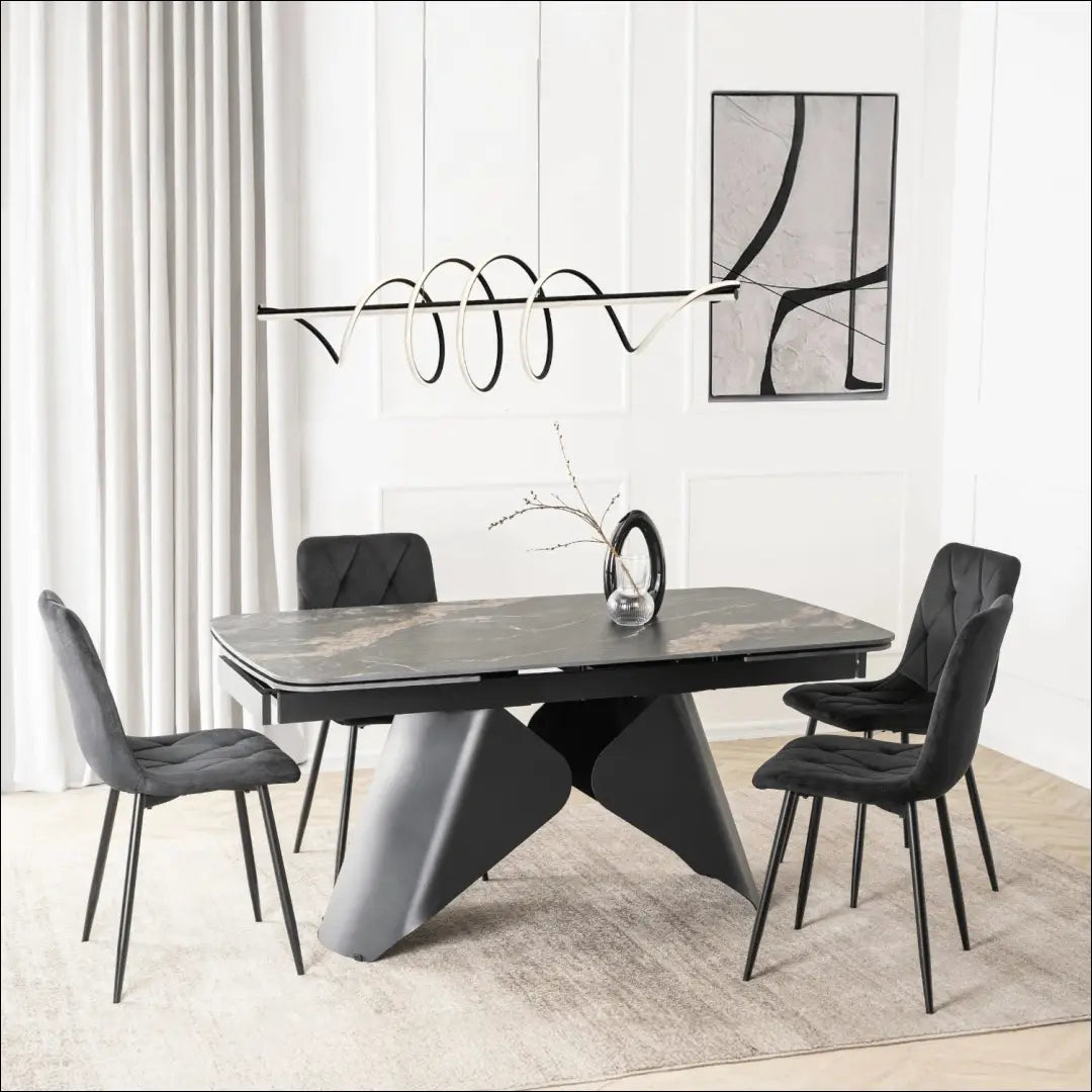 Prailginamas stalas su keraminiu stalviršiu juodos spalvos / marmuro 160-240 cm TE982 - €547 Save 15%
