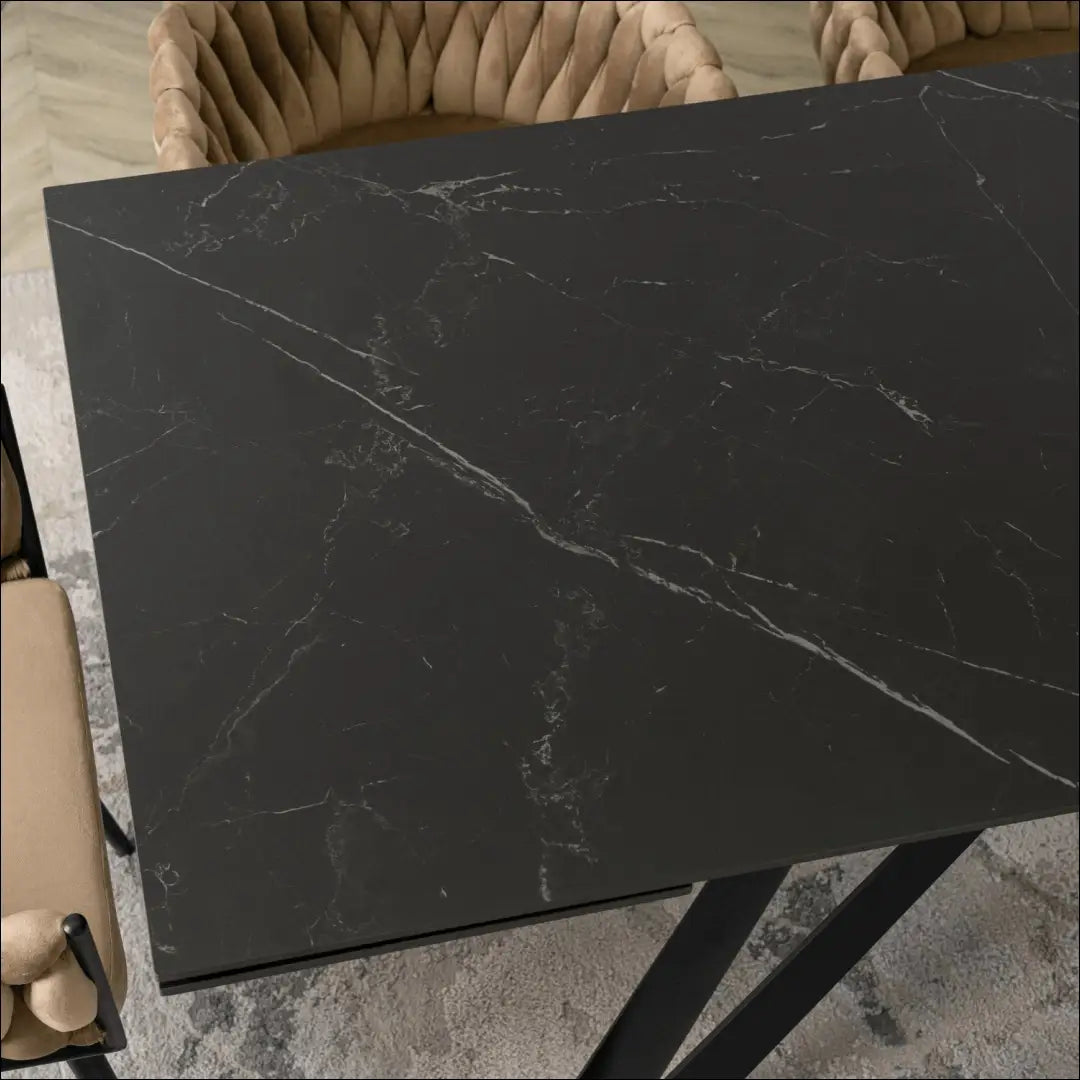 Prailginamas stalas su keraminiu stalviršiu juodos spalvos / marmuro 160-240 cm TE231 - €463 Save 15%