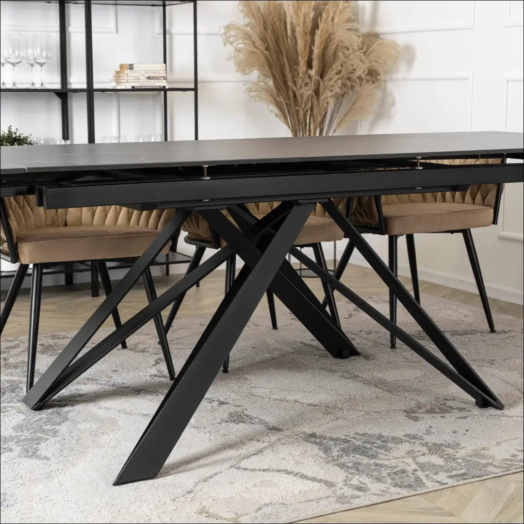 Prailginamas stalas su keraminiu stalviršiu juodos spalvos / marmuro 160-240 cm TE231 - €463 Save 15%