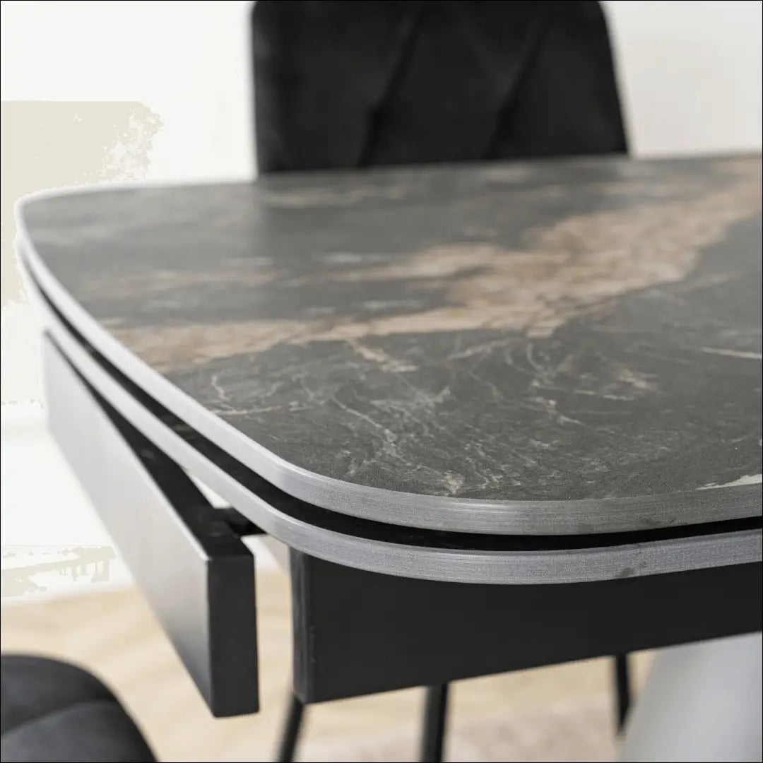 Prailginamas stalas su keraminiu stalviršiu juodos spalvos / marmuro 160-240 cm TE982 - €547 Save 15%
