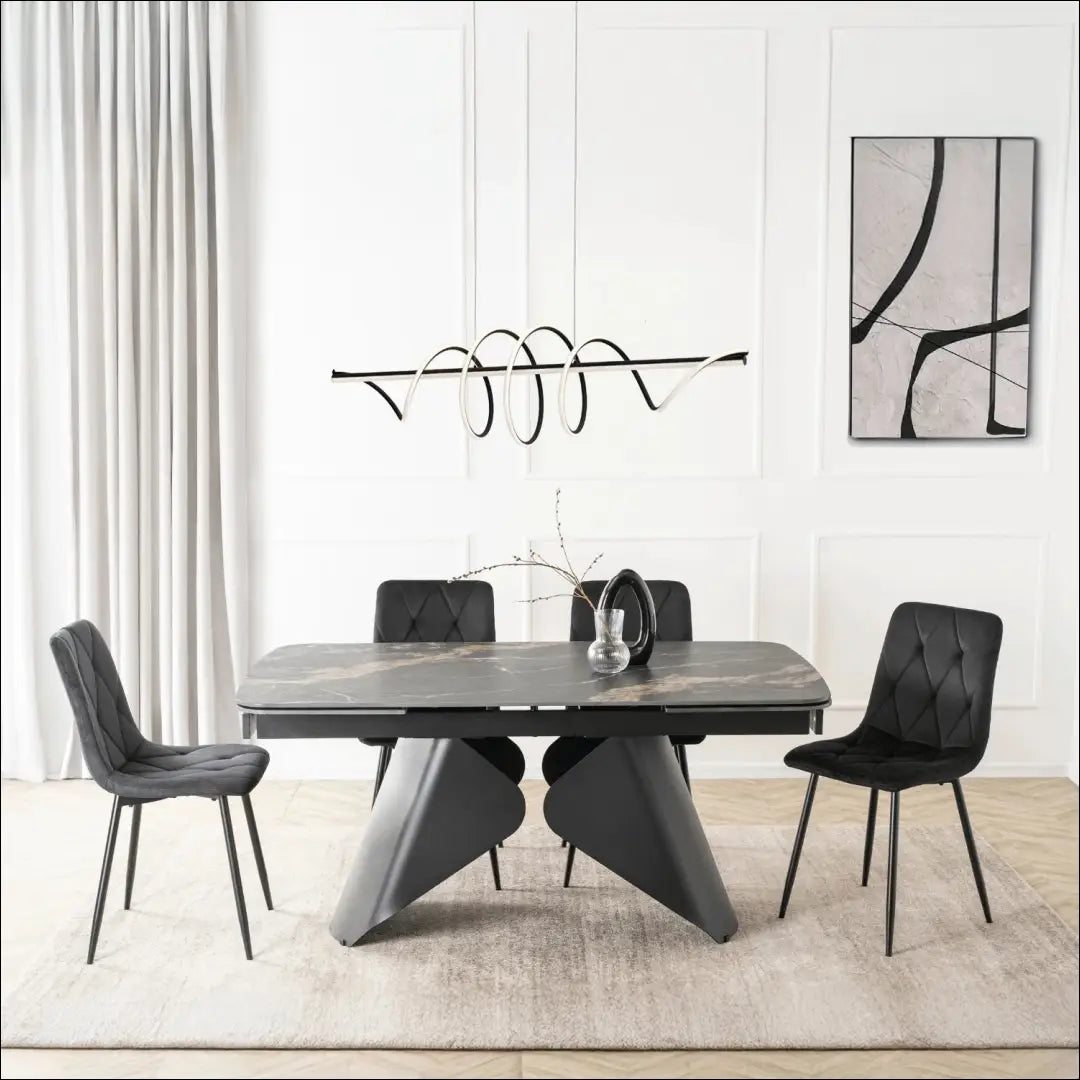 Prailginamas stalas su keraminiu stalviršiu juodos spalvos / marmuro 160-240 cm TE982 - €547 Save 15%