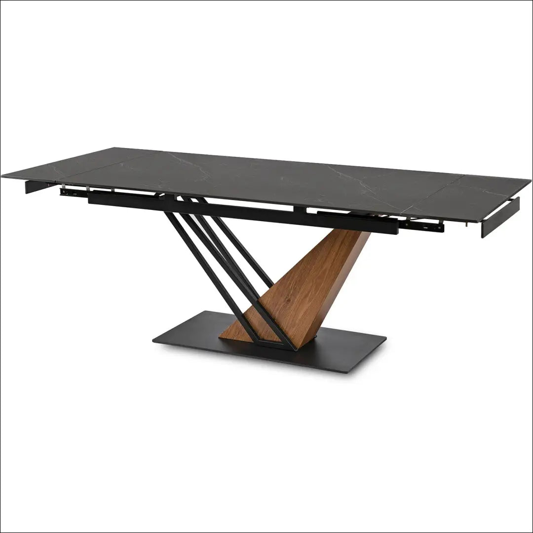 Prailginamas stalas su keraminiu stalviršiu juodos spalvos / riešuto 160-220 cm TE233 - €468 Save 15%