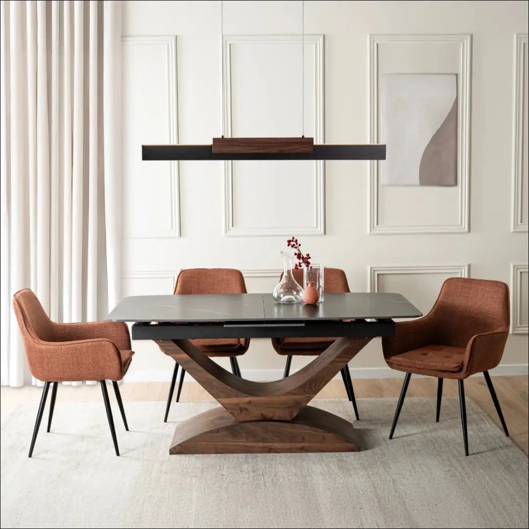 Prailginamas stalas su keraminiu stalviršiu juodos spalvos / riešuto 160-200 cm TE934 - €599 Save 20%