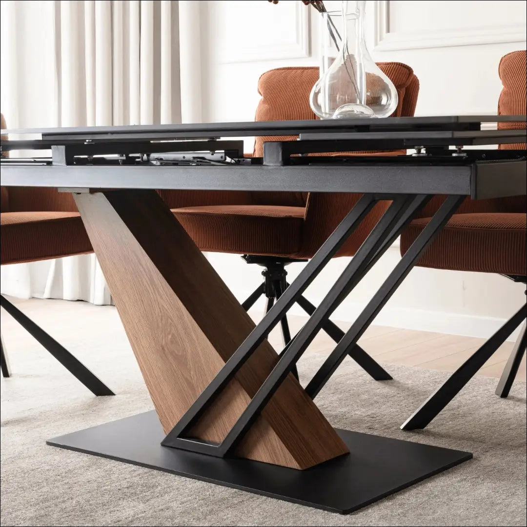 Prailginamas stalas su keraminiu stalviršiu juodos spalvos / riešuto 160-220 cm TE233 - €468 Save 15%