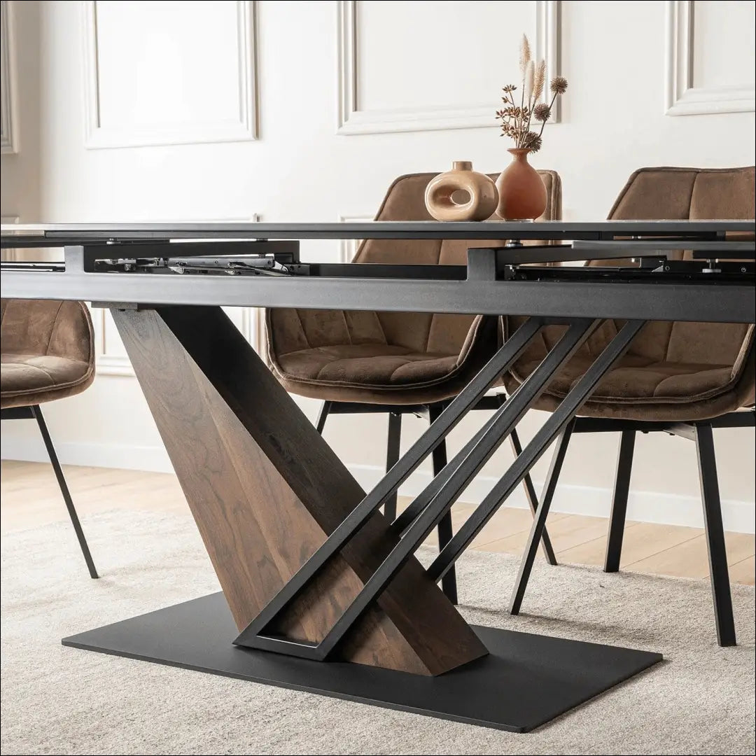 Prailginamas stalas su keraminiu stalviršiu juodos spalvos / riešuto 180-240 cm TE718 - €435 Save 15%