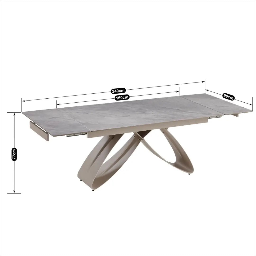 Prailginamas stalas su keraminiu stalviršiu pilkos spalvos / marmuro 160-240 cm TE722 - €491 Save 15%