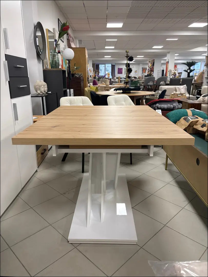 Prailginamas valgomojo stalas VI1171 - €230 Save 50% __label:Pristatymas 1-2 d.d., color-balta, color-ruda,