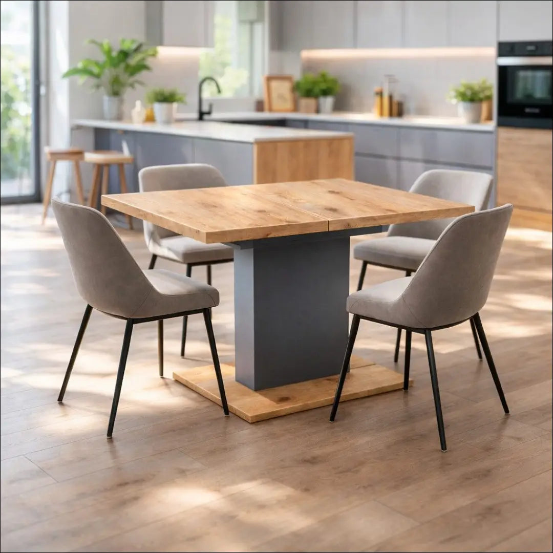 Prailginamas valgomojo stalas VI1488 - €99 Save 70% 50-100, __label:Pristatymas 1-2 d.d., color-pilka, color-ruda,