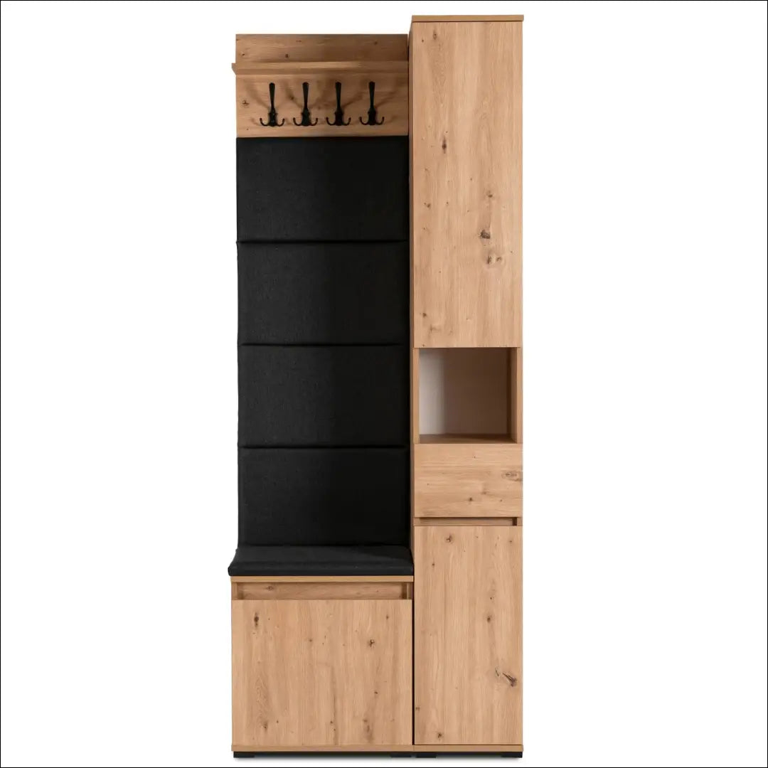 Prieškambario baldų komplektas iš medžio drožlių plokštės ąžuolo spalvos / grafito 80 cm TE1202 - €366 Save 15%