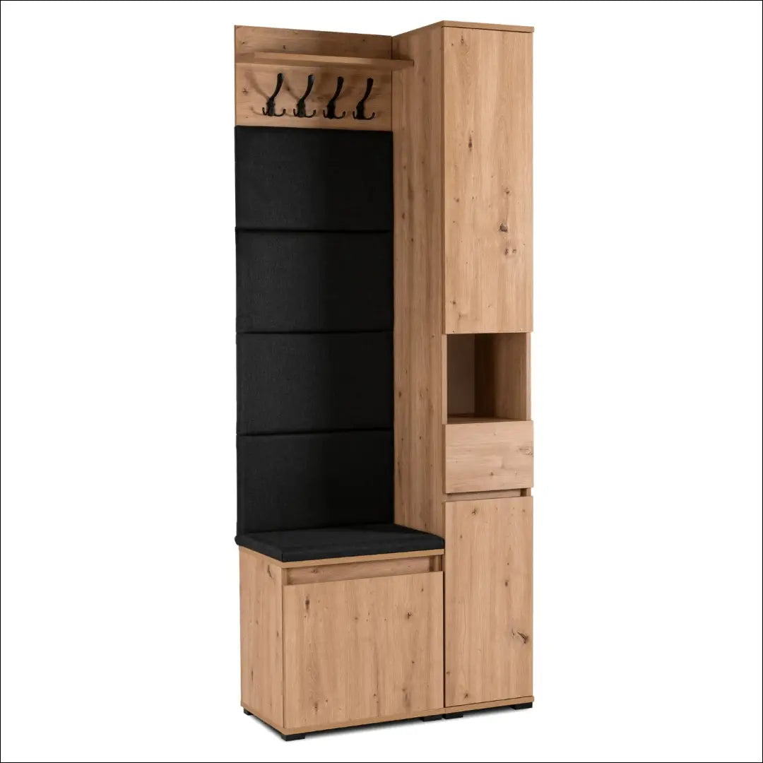 Prieškambario baldų komplektas iš medžio drožlių plokštės ąžuolo spalvos / grafito 80 cm TE1202 - €366 Save 15%