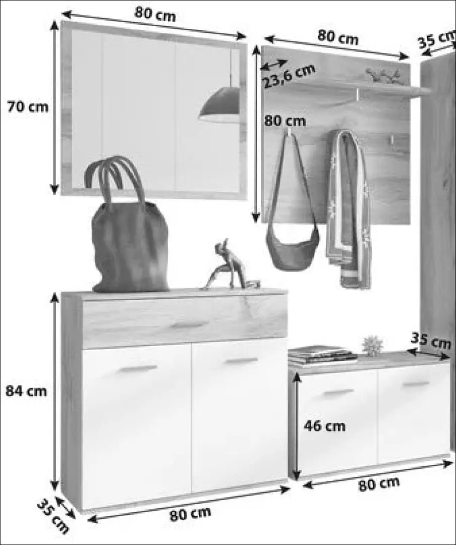 Prieškambario komplektas (4 dalys) KI1374 - €190 Save 50% 100-200, __label:Pristatymas 1-2 d.d., batu-lentyna,