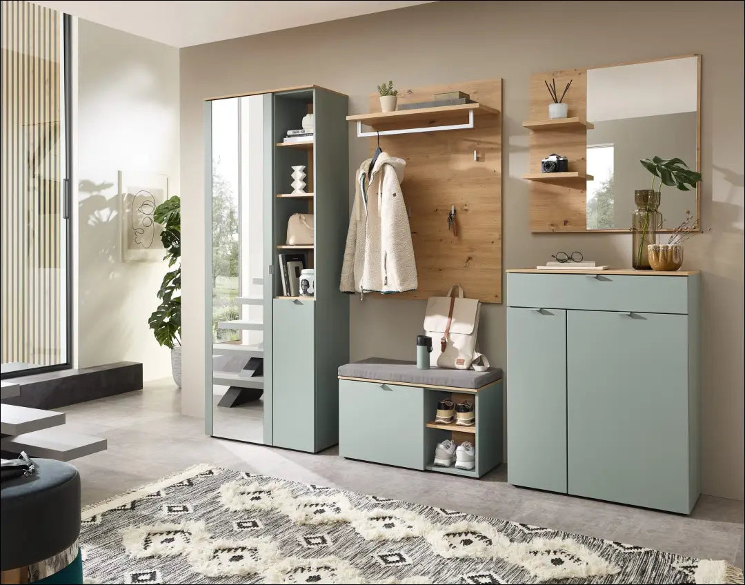 Prieškambario komplektas KI1678 - €595 Save 65% __label:Pristatymas 1-2 d.d., color-ruda, color-zalia, material-mdf,