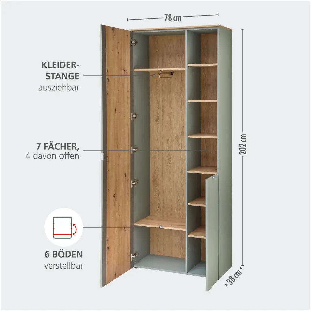 Prieškambario komplektas KI1678 - €595 Save 65% __label:Pristatymas 1-2 d.d., color-ruda, color-zalia, material-mdf,