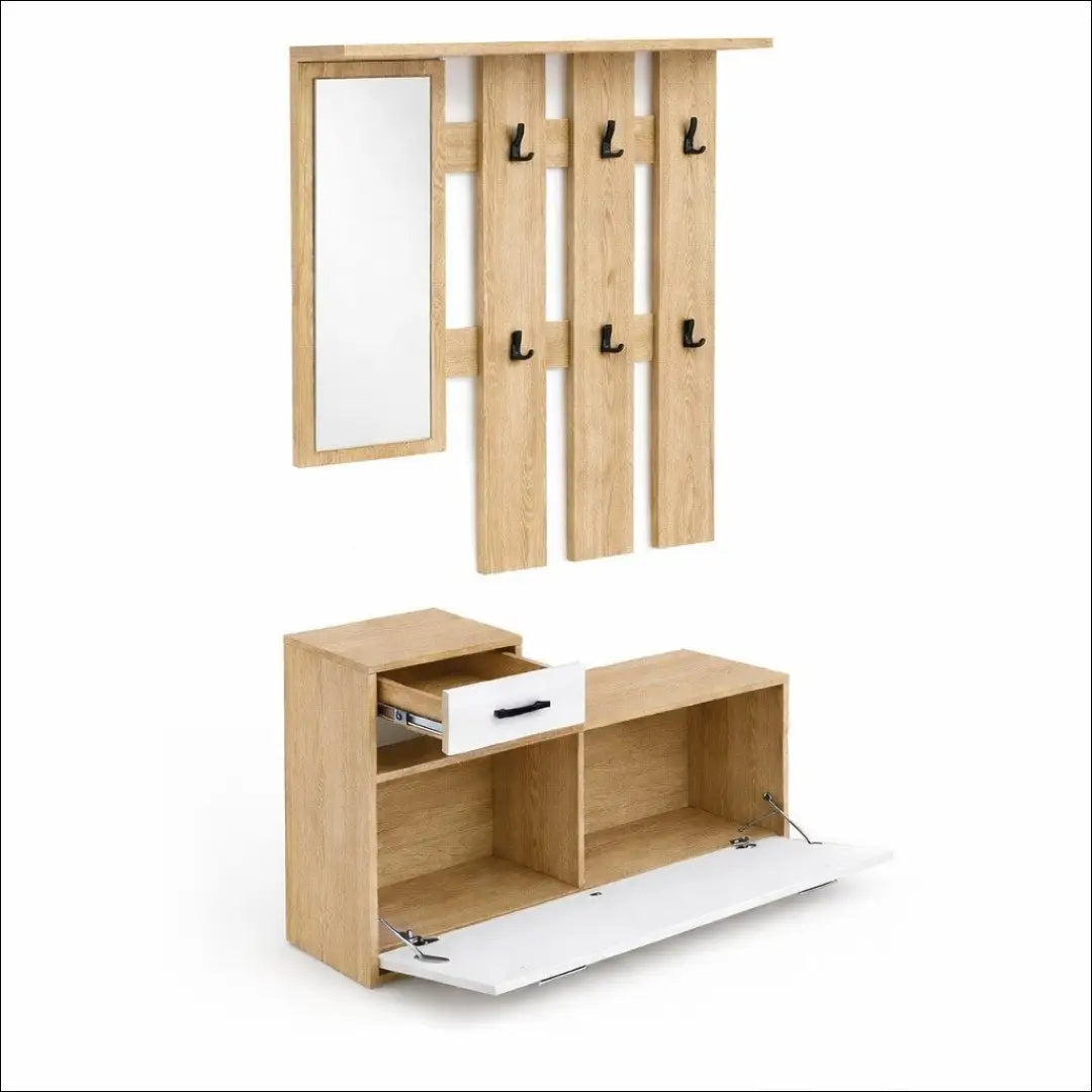 Prieškambario komplektas KI1809 - €110 Save 65% 100-200, __label:Pristatymas 1-2 d.d., color-balta, color-ruda,