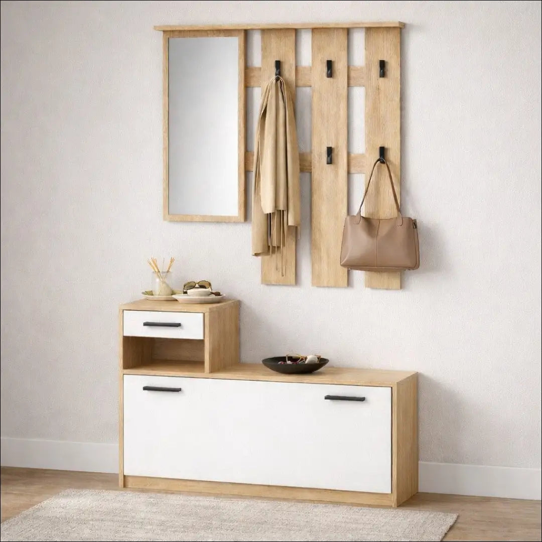 Prieškambario komplektas KI1809 - €110 Save 65% 100-200, __label:Pristatymas 1-2 d.d., color-balta, color-ruda,