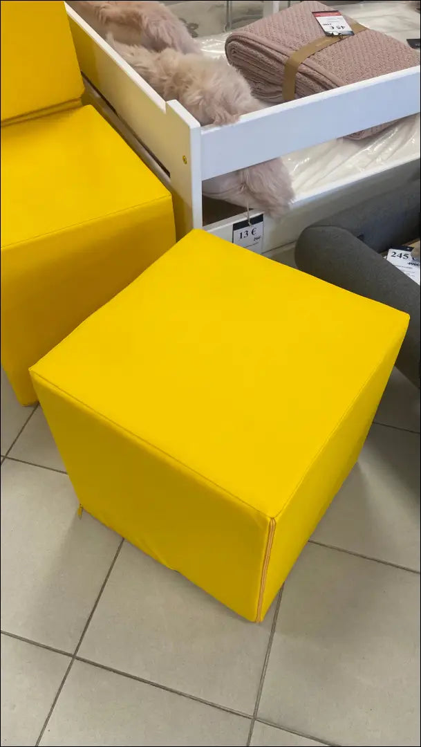 Pufas MI419 - €22 Save 70% __label:Pristatymas 1-2 d.d., color-geltona, material-dirbtine-oda, minksti, pufai Iki €25