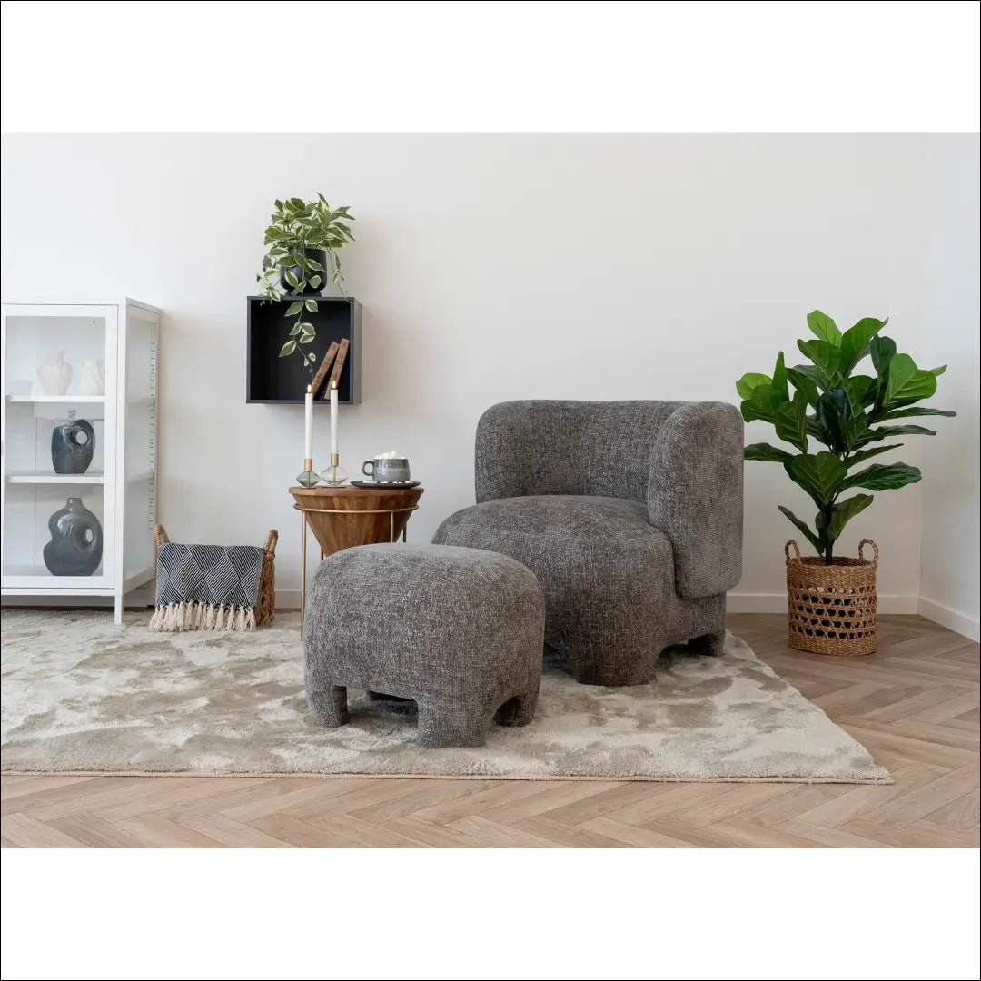 Pufas pilkas 53x41 cm RD296 - €114 Save 15% 100-200, __label:Pristatymas 5-14 d.d., nordic, Pilka, Poufs €100 to €200