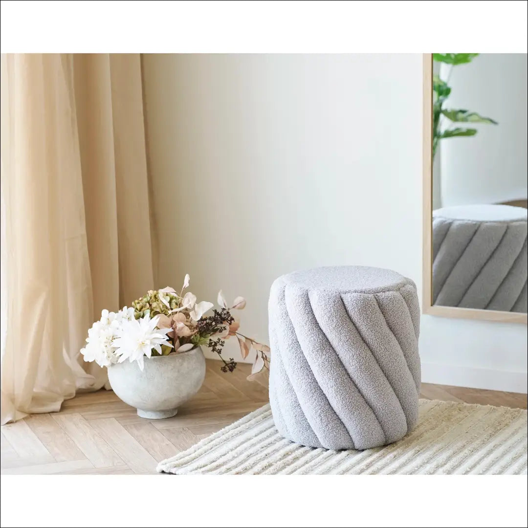 Pufas pilkas ø38x40 cm RD273 - €58 Save 15% 50-100, __label:Pristatymas 5-14 d.d., nordic, Pilka, Poufs €50 to €100