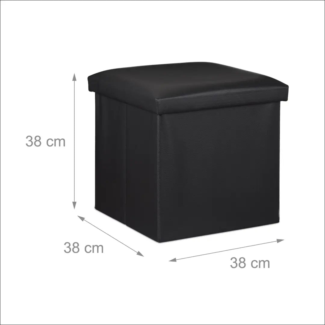 Pufas su daiktadėže MI803 - €17 Save 50% __label:Pristatymas 1-2 d.d., color-juoda, material-dirbtine-oda, minksti,