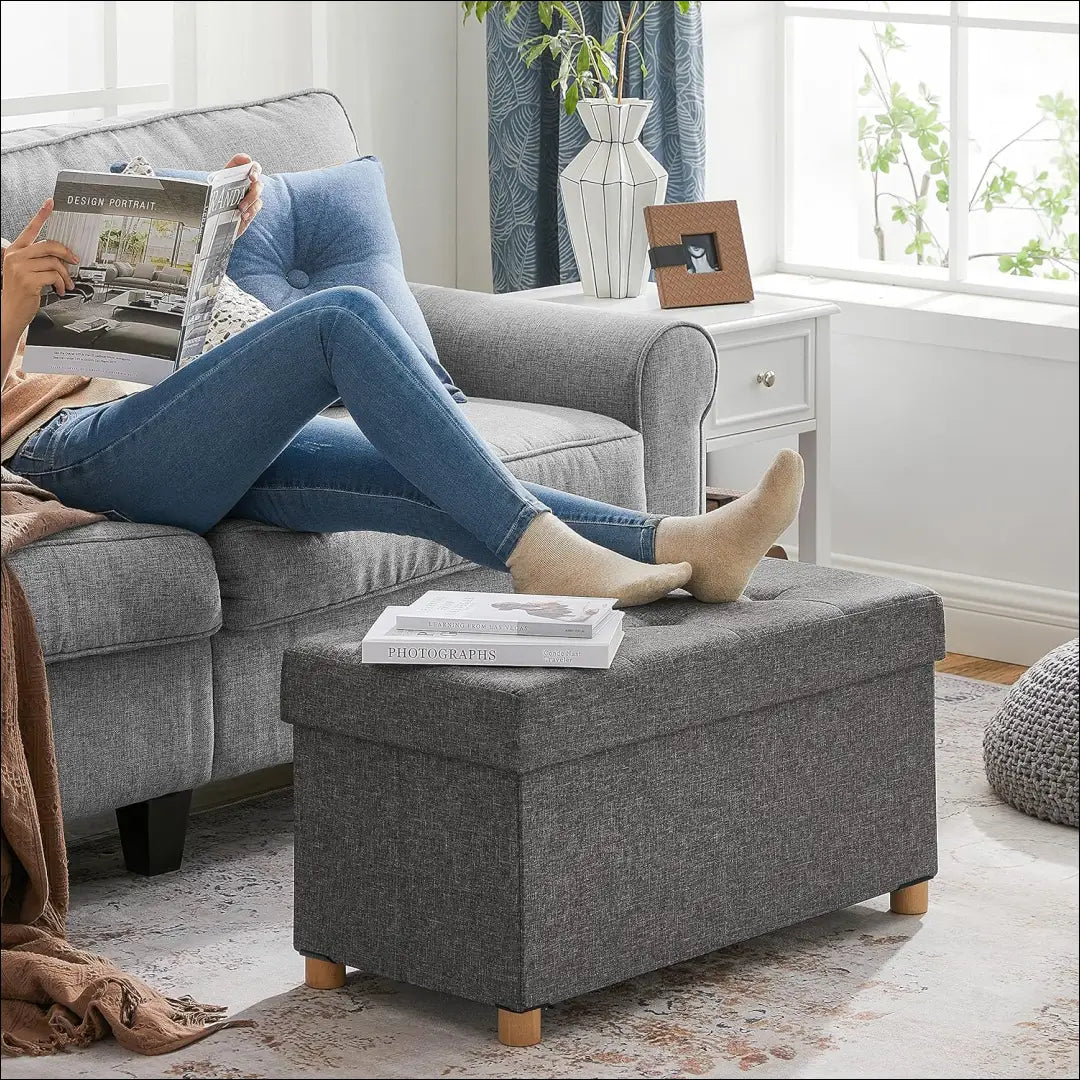 Pufas su daiktadėže MI832 - €52 Save 50% 50-100, __label:Pristatymas 1-2 d.d., color-pilka, material-gobelenas, minksti