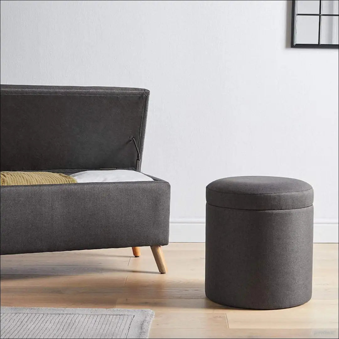 Pufas su daiktadėže MI844 - €45 Save 50% 25-50, __label:Pristatymas 1-2 d.d., color-pilka, material-poliesteris,