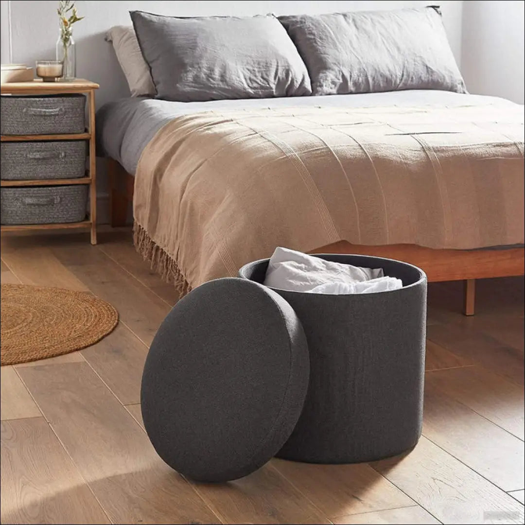 Pufas su daiktadėže MI844 - €45 Save 50% 25-50, __label:Pristatymas 1-2 d.d., color-pilka, material-poliesteris,