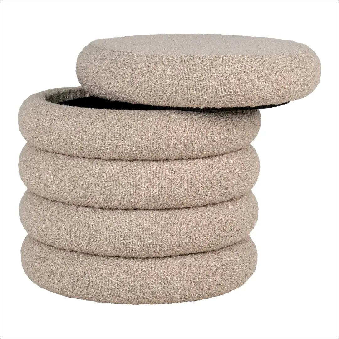 Pufas su saugykla boulé smėlio spalvos ø44x44 cm RD289 - €99 Save 15% 50-100, __label:Pristatymas 5-14 d.d., Bežinė,