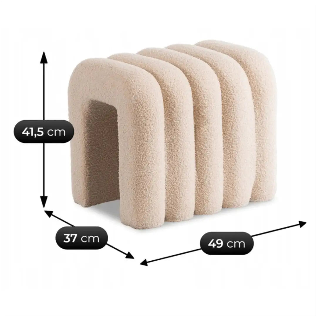 Pufas su veliūro audiniu smėlio spalvos / kreminės TE739 - €55 Save 15% 50-100, __label:Pristatymas 5-14 d.d., elite,
