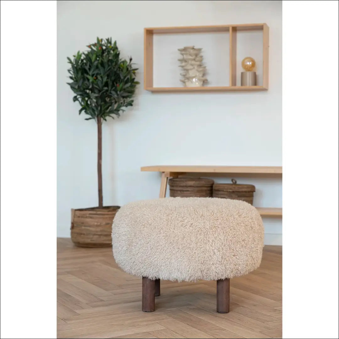 Pufas šviesiai rudas ø50x36 cm RD277 - €97 Save 15% 50-100, __label:Pristatymas 5-14 d.d., nordic, Poufs, uzsakomi €50