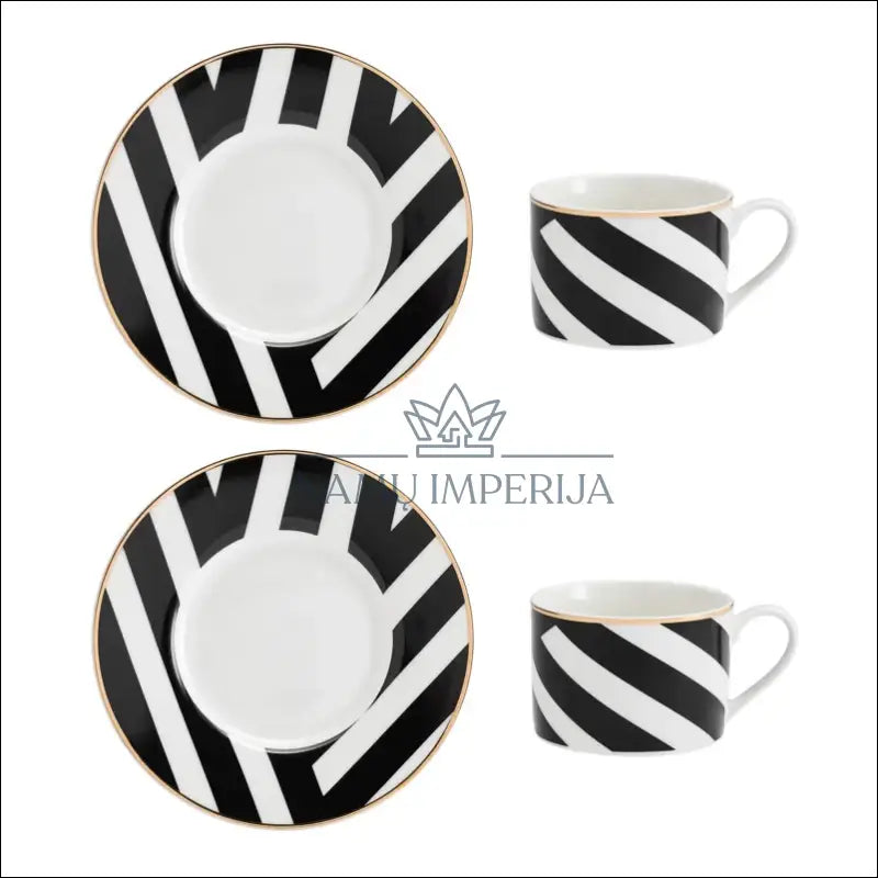 Puodelio su lėkštute komplektas (2vnt) DI9235 - €15 Save 50% __label:Pristatymas 1-2 d.d., color-auksine, color-balta,