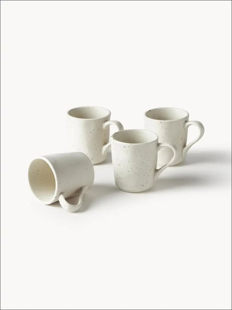 Puodelių komplektas (4vnt) DI7082 - €14 Save 65% __label:Pristatymas 1-2 d.d., color-balta, color-kremas, indai,