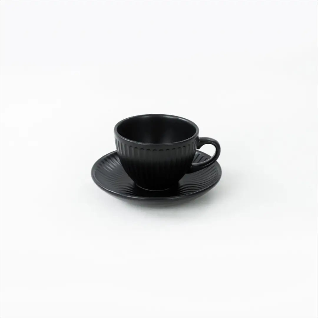 Puodelių su lėkštute komplektas (6vnt) DI10138 - €26 Save 55% 25-50, __label:Pristatymas 1-2 d.d., color-juoda, indai,