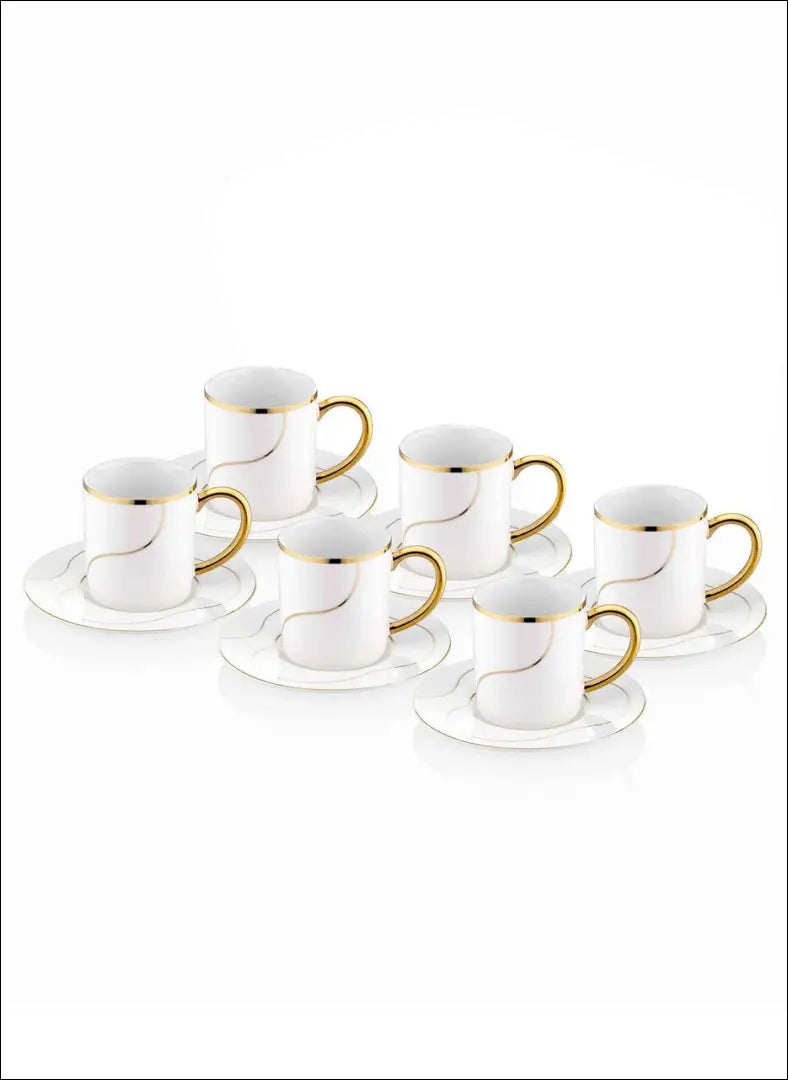 Puodelių su lėkštute komplektas (6vnt) DI10867 - €29 Save 50% 25-50, __label:Pristatymas 1-2 d.d., color-auksine,