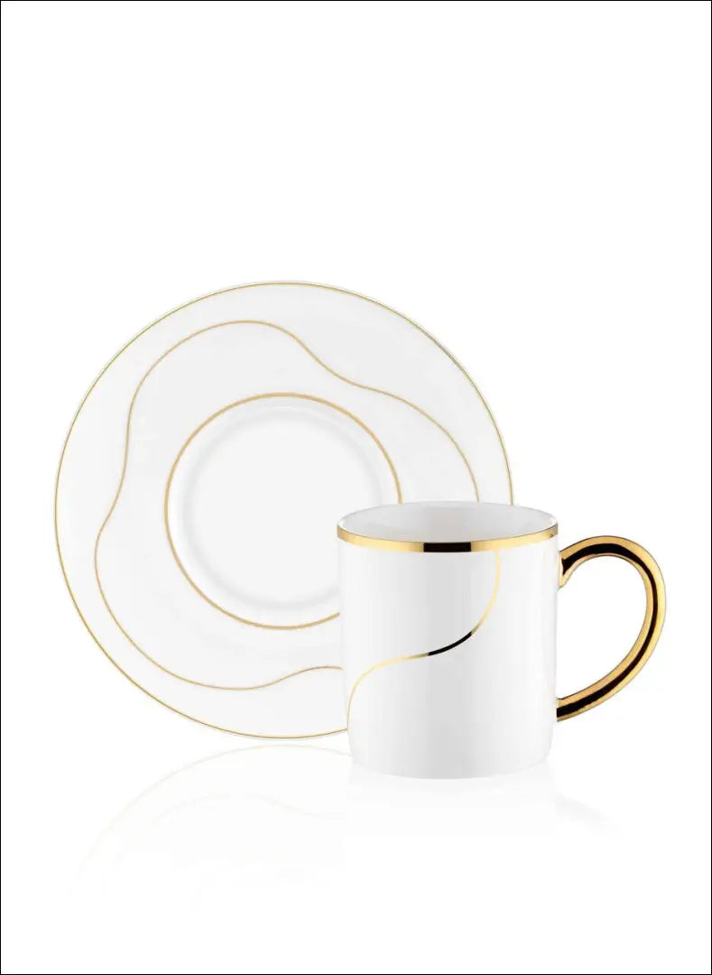 Puodelių su lėkštute komplektas (6vnt) DI10867 - €29 Save 50% 25-50, __label:Pristatymas 1-2 d.d., color-auksine,