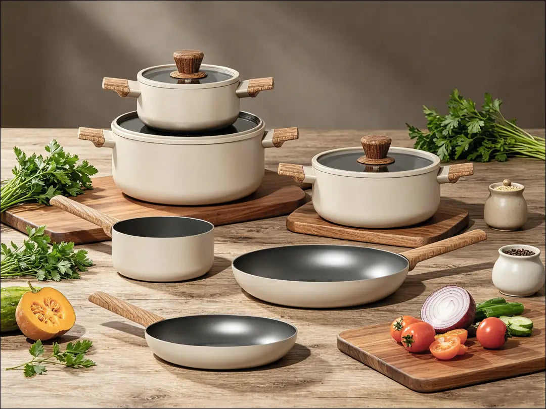 Puodų komplektas (9 dalys) DI12692 - €95 Save 50% 50-100, __label:Pristatymas 1-2 d.d., color-smelio, interjeras,