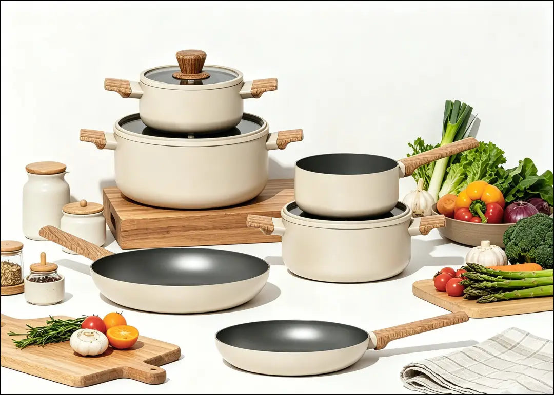 Puodų komplektas (9 dalys) DI12692 - €95 Save 50% 50-100, __label:Pristatymas 1-2 d.d., color-smelio, interjeras,