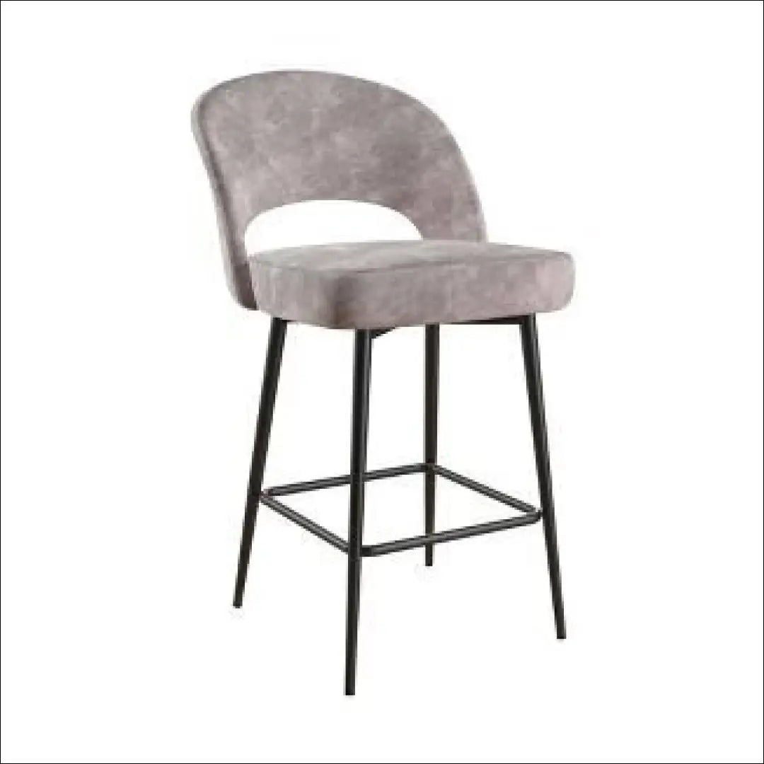 Pusbario kėdė VI1095 - €65 Save 50% 50-100, __label:Pristatymas 1-2 d.d., baro-kedes, color-pilka, material-aksomas €50